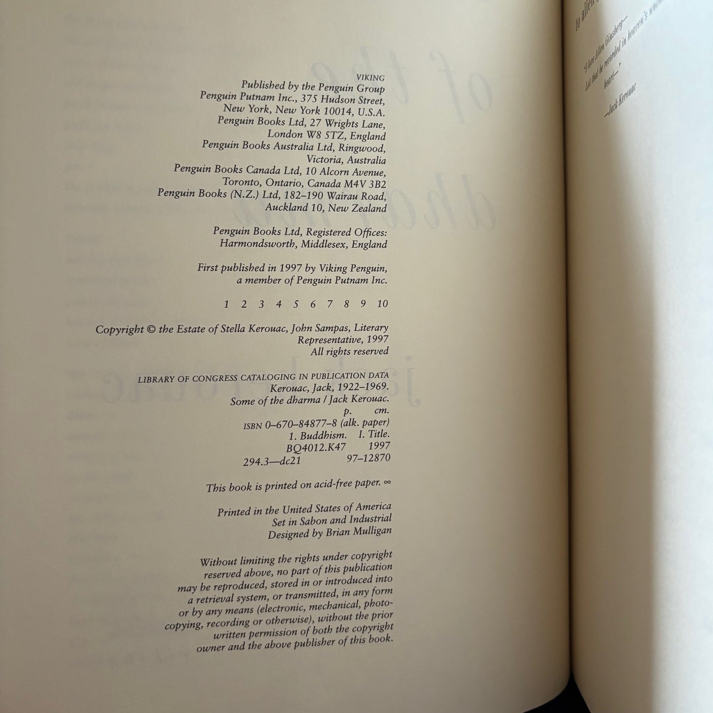 Jack Kerouac - Some of the Dharma - First Edition