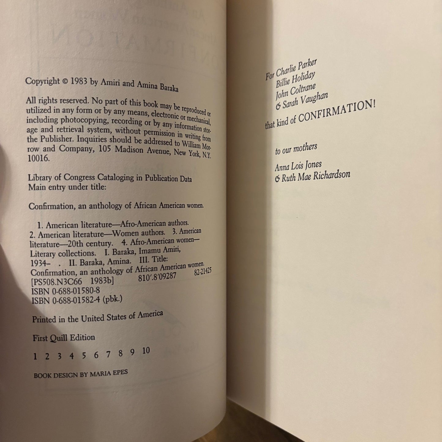 Amiri Baraka & Amina Baraka - Confirmation: An Anthology of African American Women