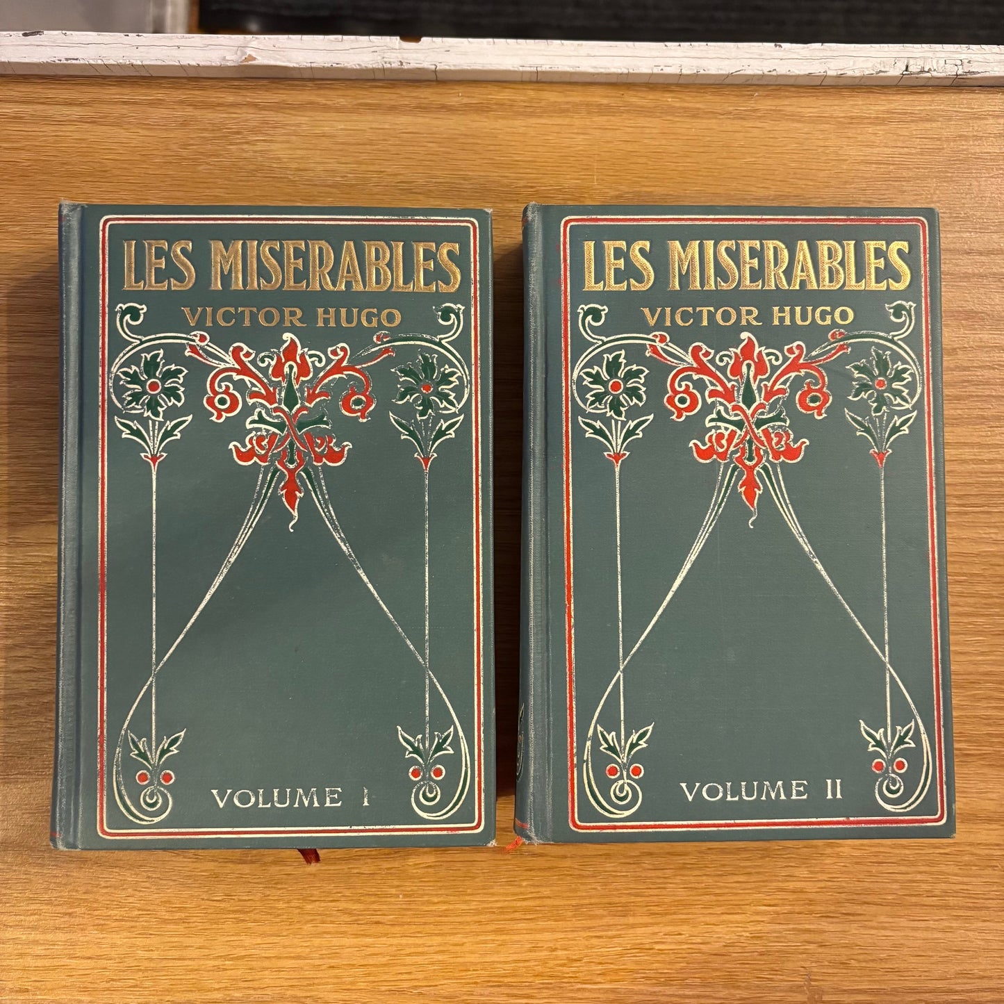 Victor Hugo - Les Miserables - Two Antiquarian Volumes
