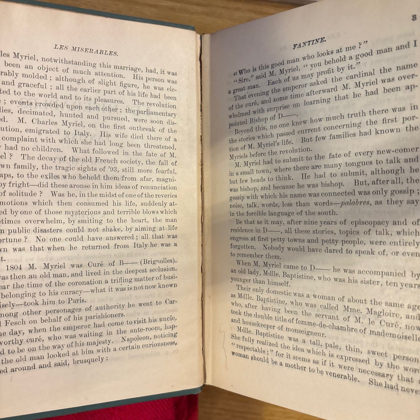 Victor Hugo - Les Miserables - Two Antiquarian Volumes