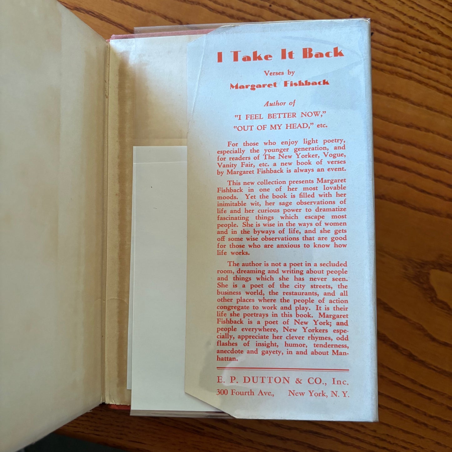 Margaret Fishback - I Feel Better Now - First Edition Later Printing