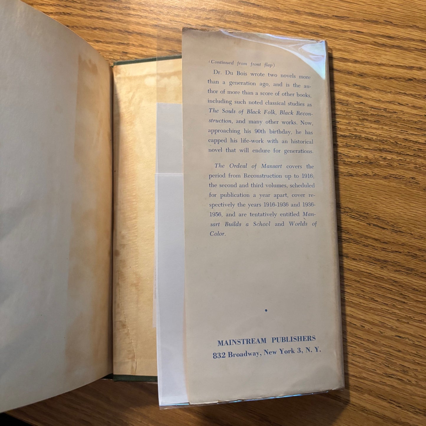 W.E.B. Du Bois - The Ordeal of Mansart - First Edition