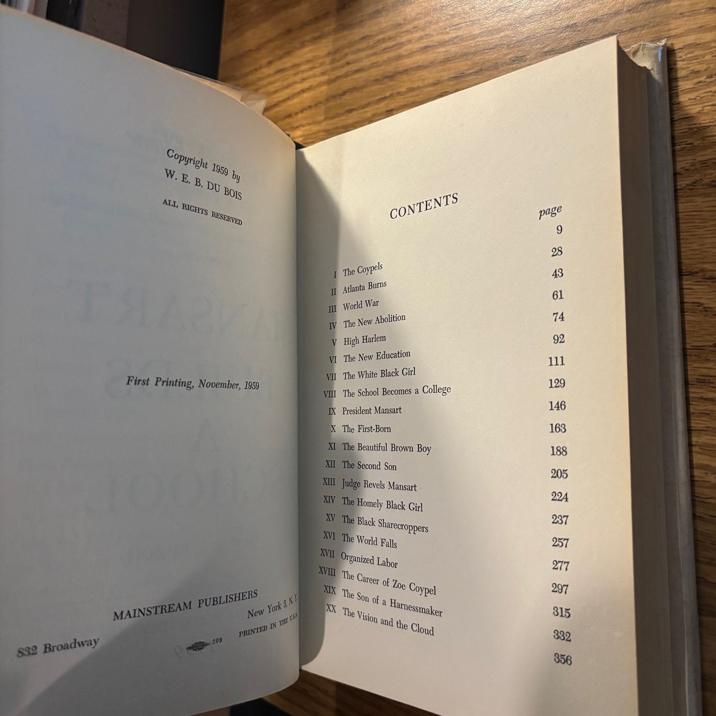 W.E.B. Du Bois - Mansart Builds a School - First Edition