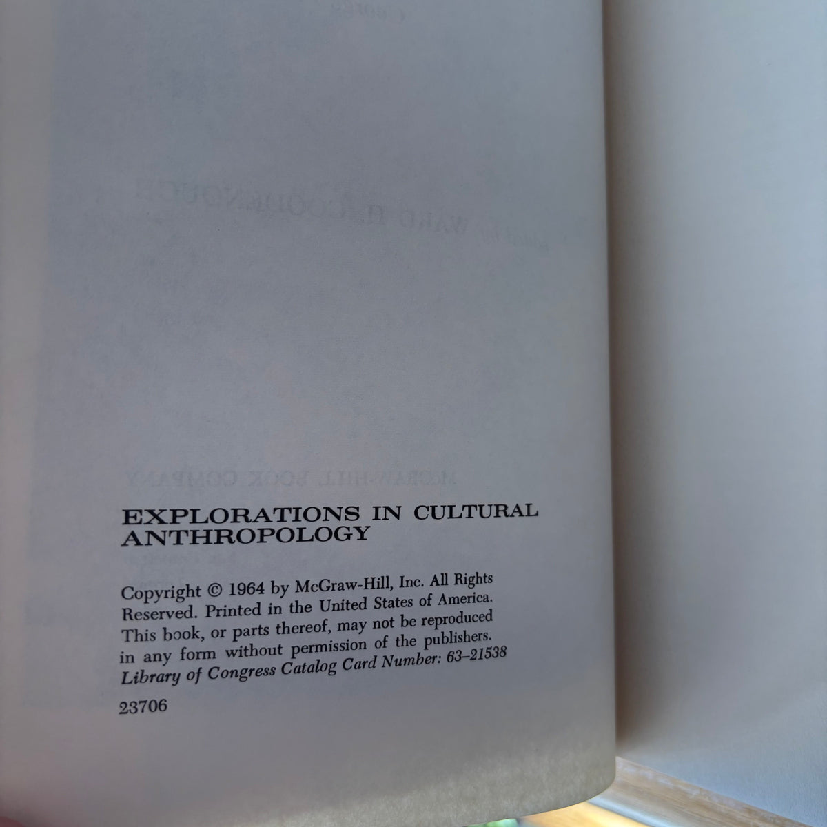 Ward H. Goodenough, ed. - Explorations in Cultural Anthropology: Essays in Honor of George Peter Murdock - Signed First Edition