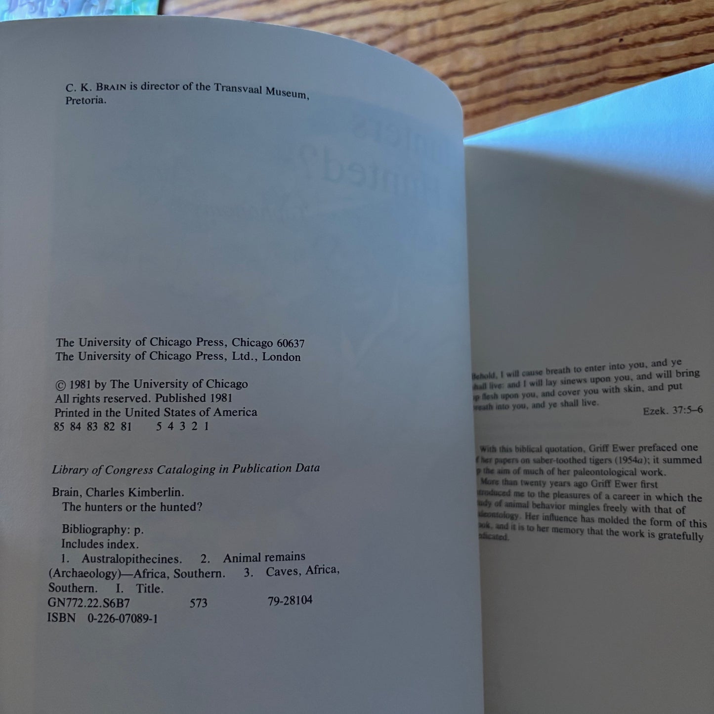 C.K. Brain - The Hunters or the Hunted?: An Introduction to African Cave Taphonomy - First Edition
