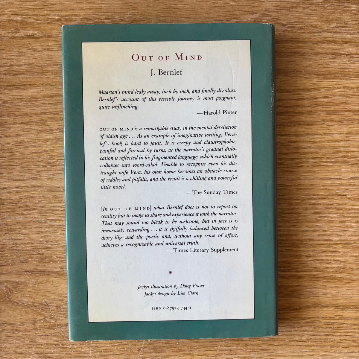 J. Bernlef - Out of Mind - First Edition