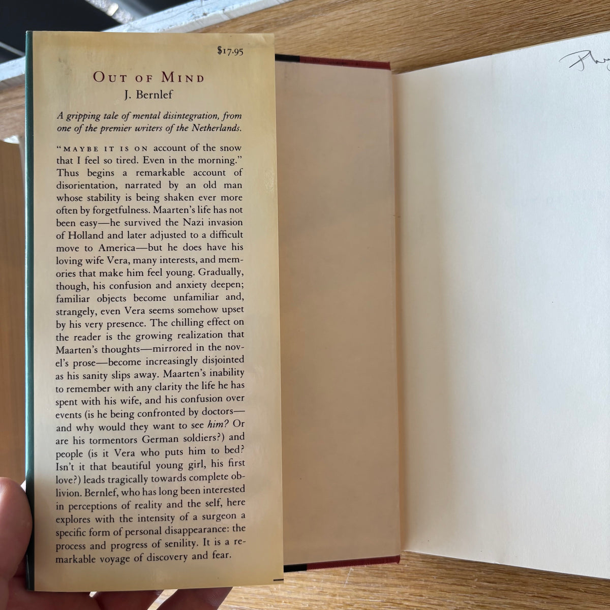 J. Bernlef - Out of Mind - First Edition
