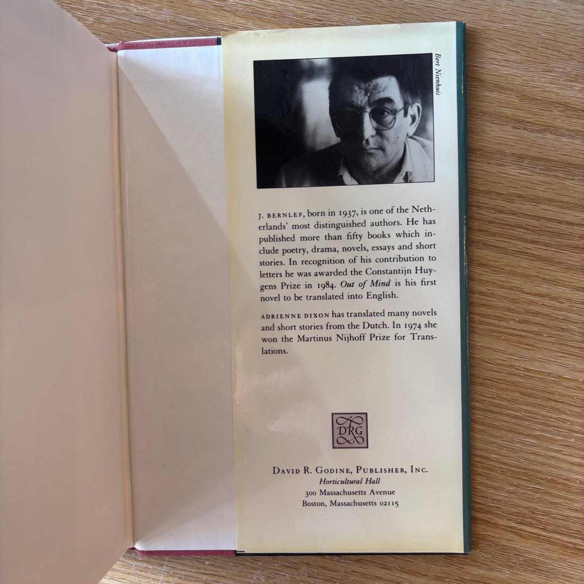 J. Bernlef - Out of Mind - First Edition
