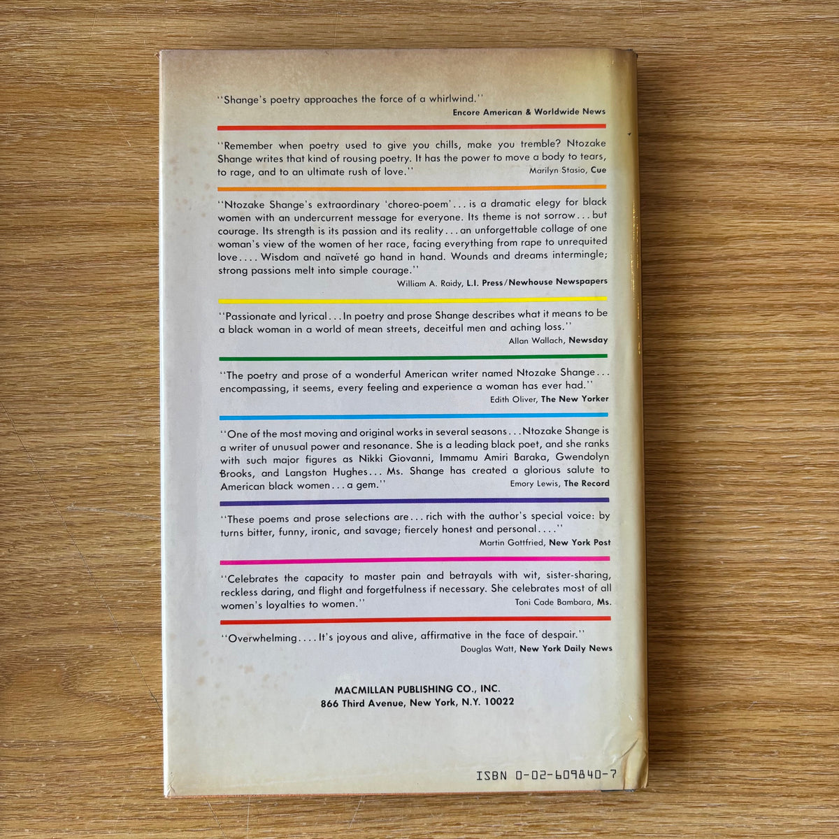 Ntozake Shange - For Colored Girls Who Have Considered Suicide / When the Rainbow is Enuf