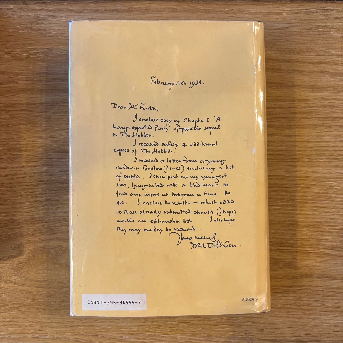 J.R.R. Tolkien - The Letters of J.R.R Tolkien - First Edition