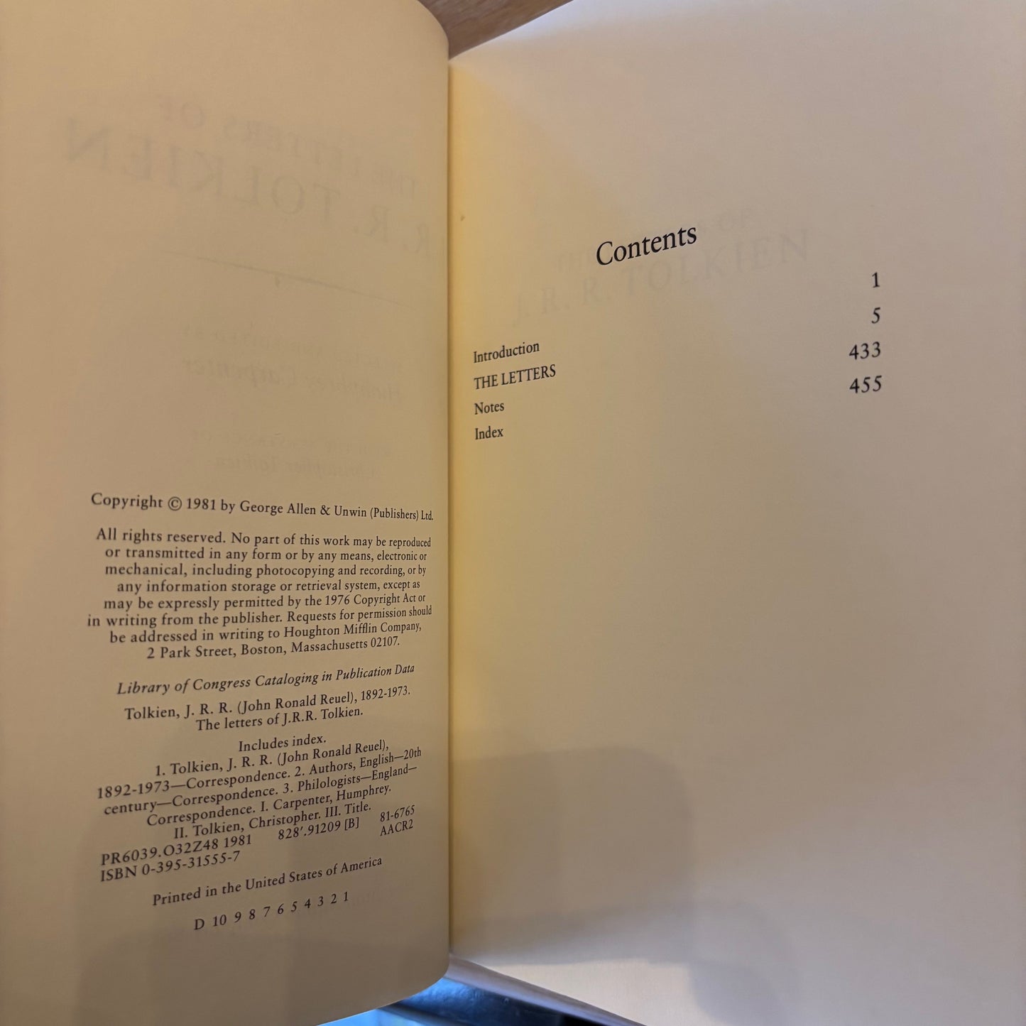 J.R.R. Tolkien - The Letters of J.R.R Tolkien - First Edition