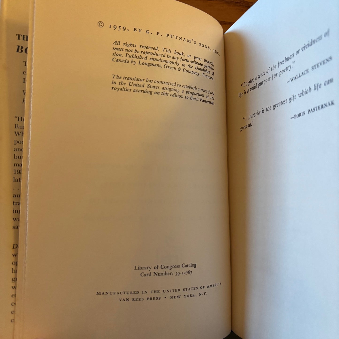 Boris Pasternak - The Poetry of Boris Pasternak - First Edition