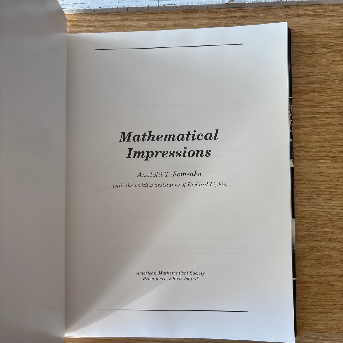 Anatolii Fomenko with Richard Lipkin - Mathematical Impressions