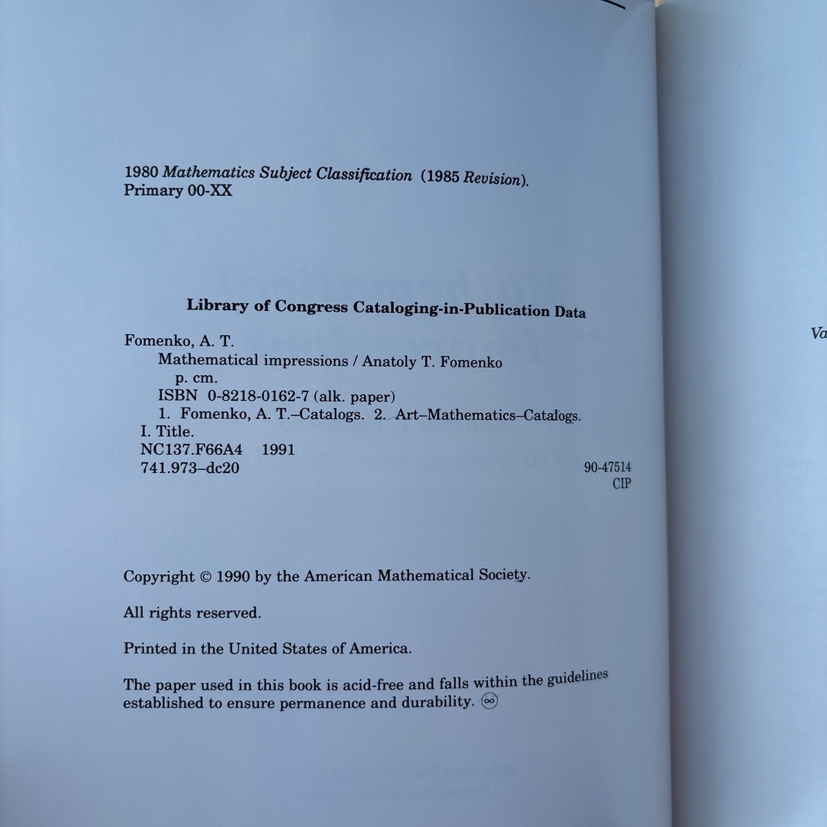 Anatolii Fomenko with Richard Lipkin - Mathematical Impressions