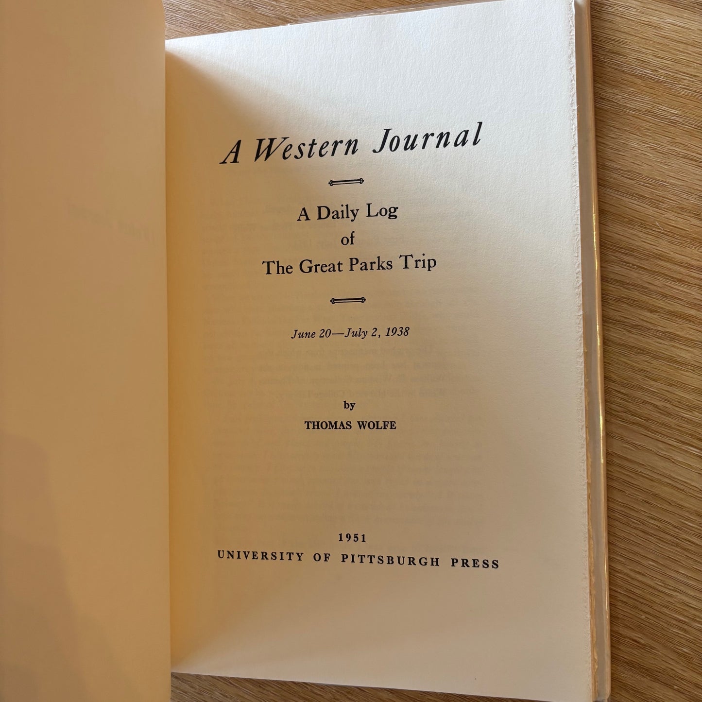Thomas Wolfe - A Western Journal
