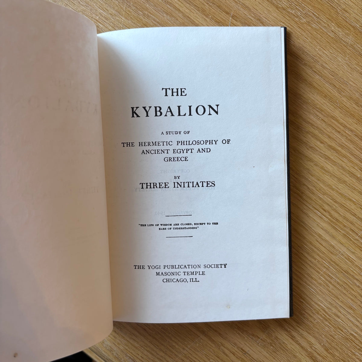Three Initiates - The Kybalion: A Study of the Hermetic Philosophy of Ancient Egypt and Greece