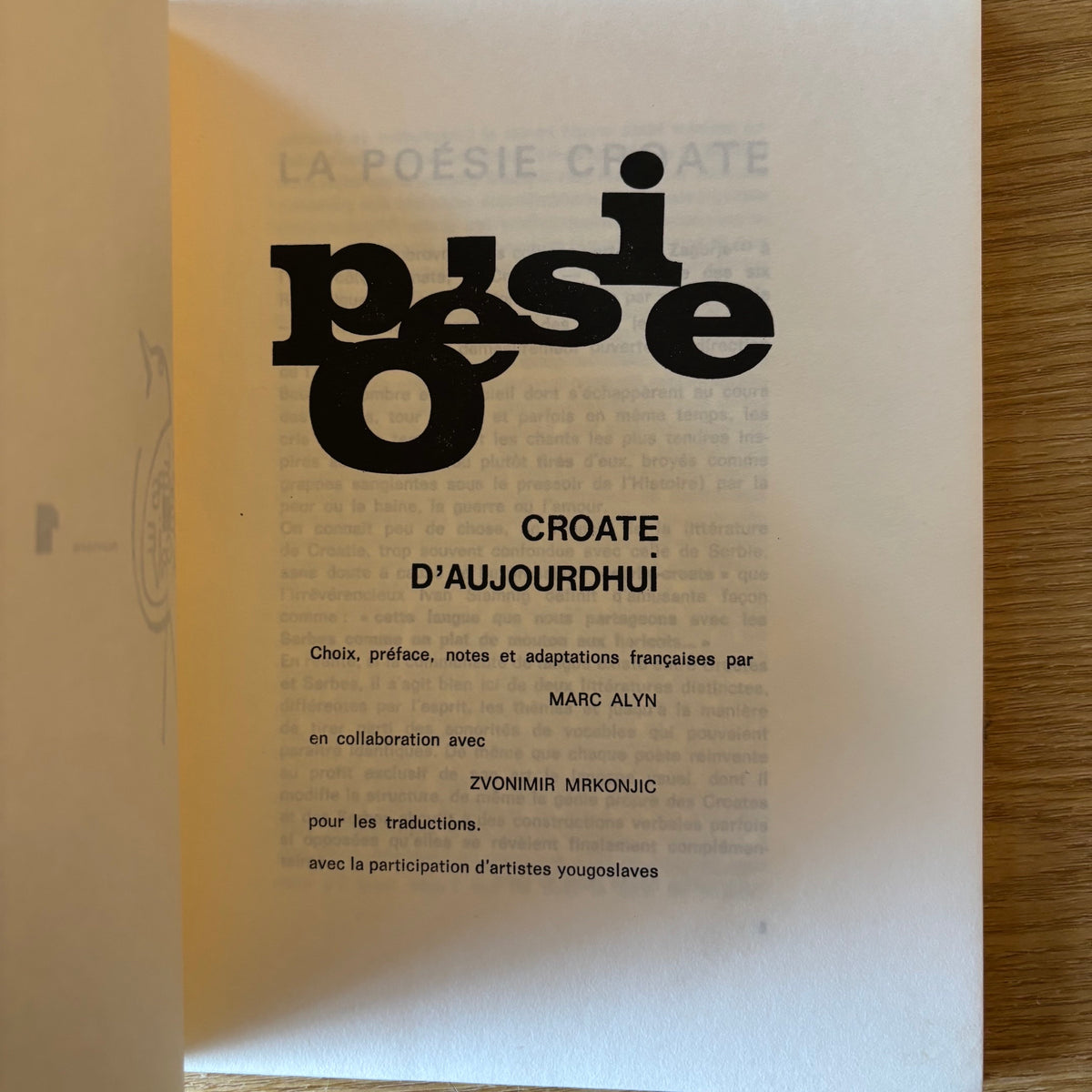 Marc Alyn, ed. - Poesie Croate d'Aujourdhui (Contemporary Croatian Poetry)