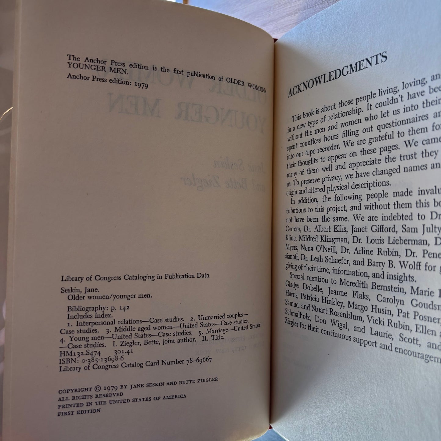 Jane Seskin & Bette Ziegler - Older Women, Younger Men - Signed First Edition