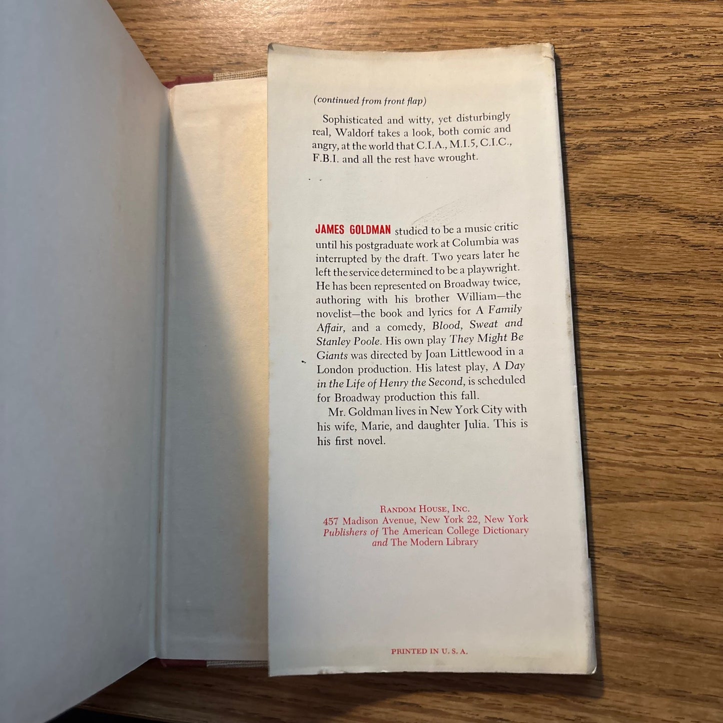 James Goldman - Waldorf - First Edition