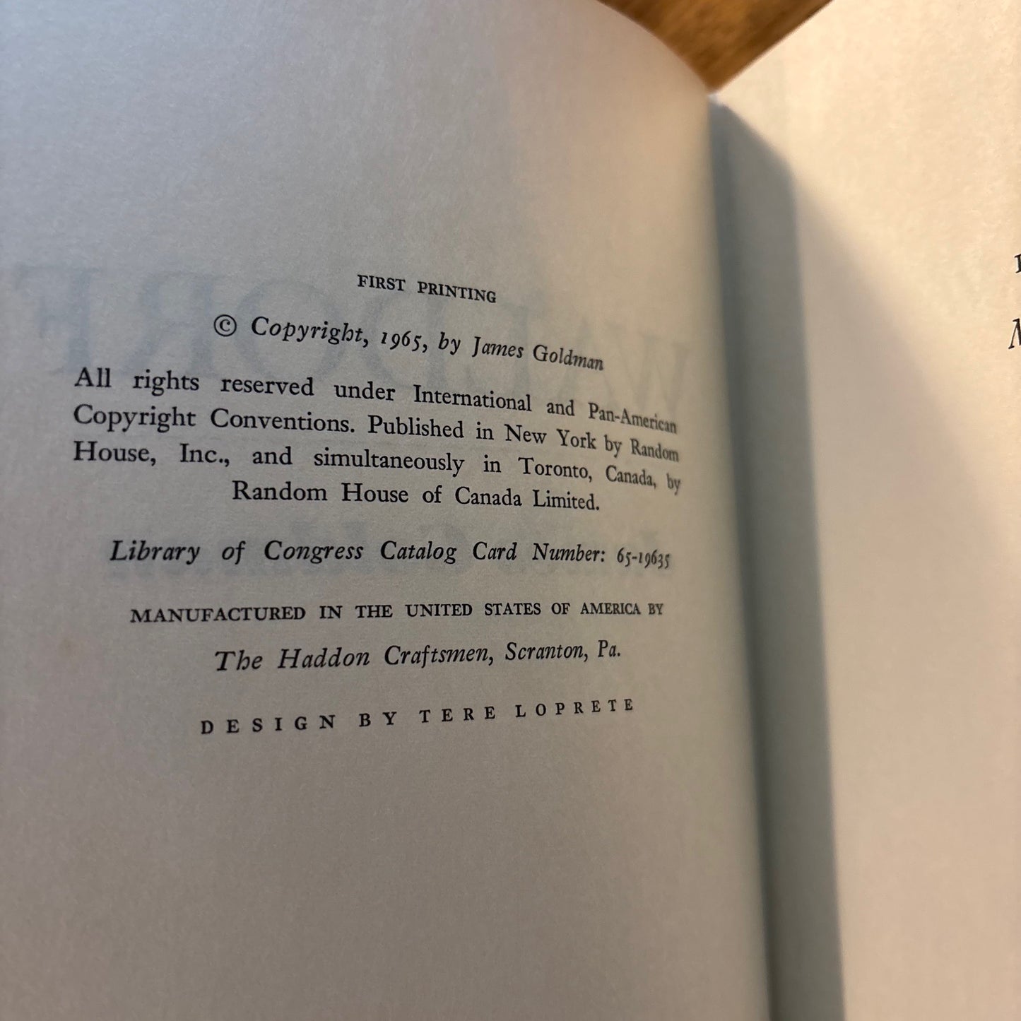 James Goldman - Waldorf - First Edition