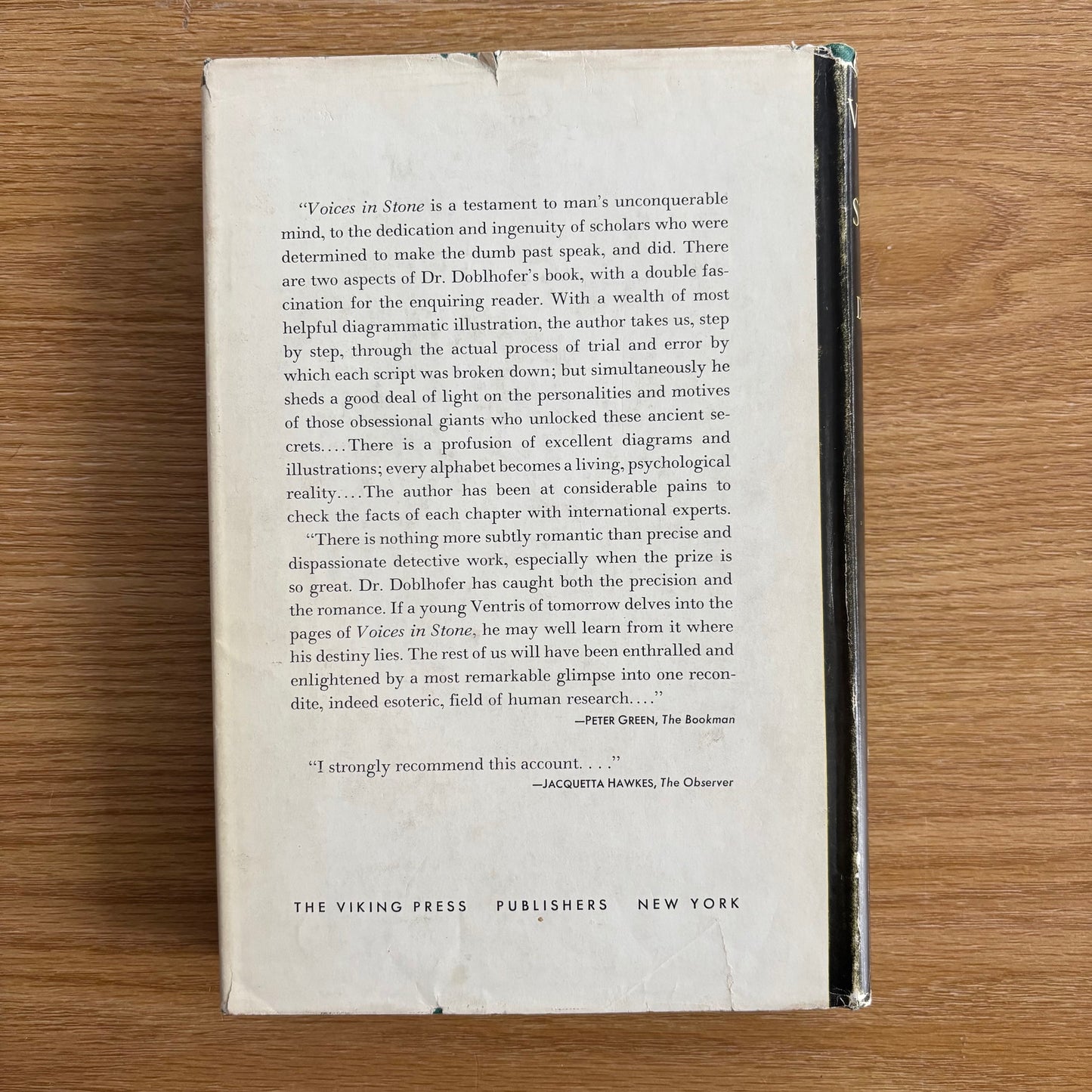 Ernst Doblhofer - Voices in Stone: The Decipherment of Ancient Scripts and Writings - First Edition