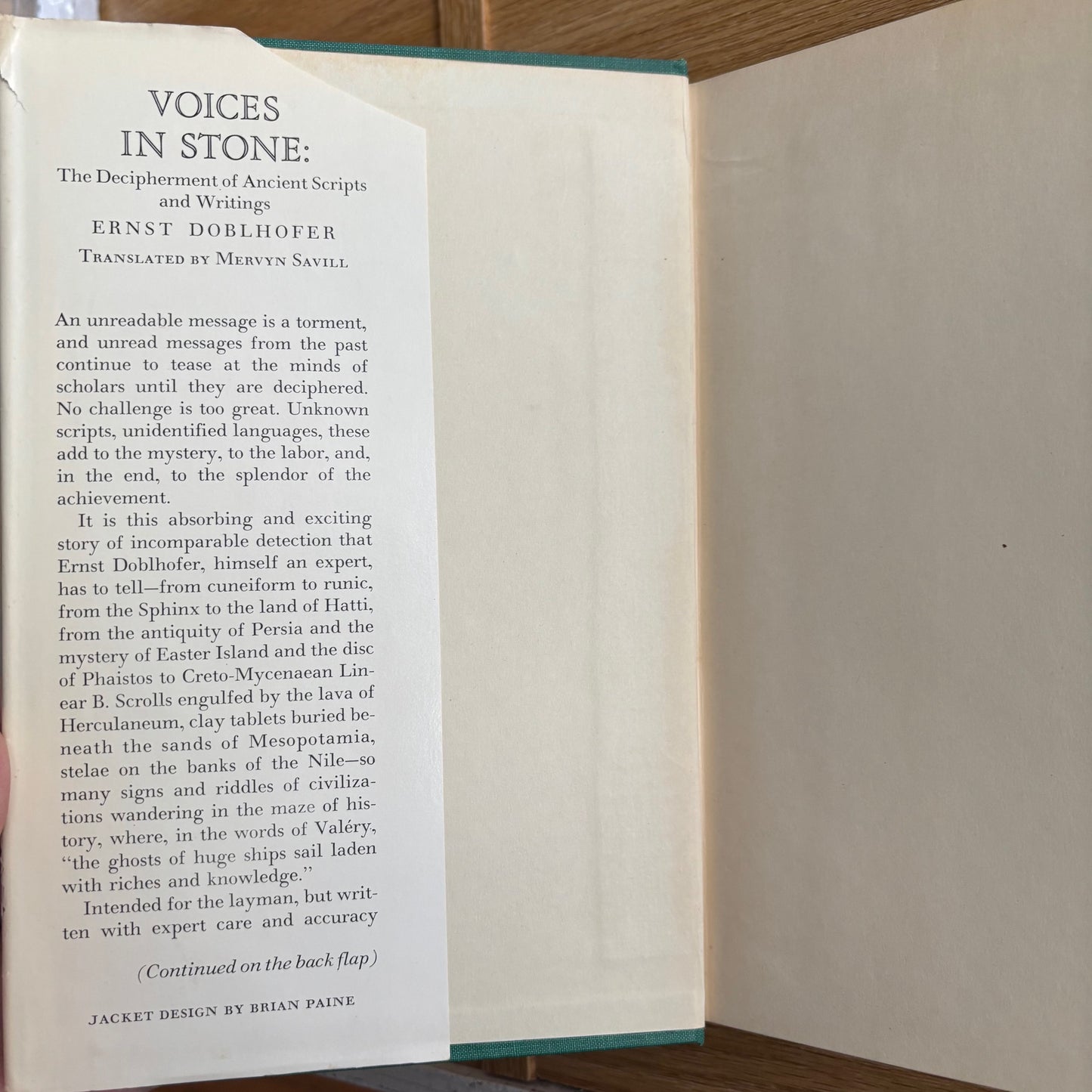 Ernst Doblhofer - Voices in Stone: The Decipherment of Ancient Scripts and Writings - First Edition