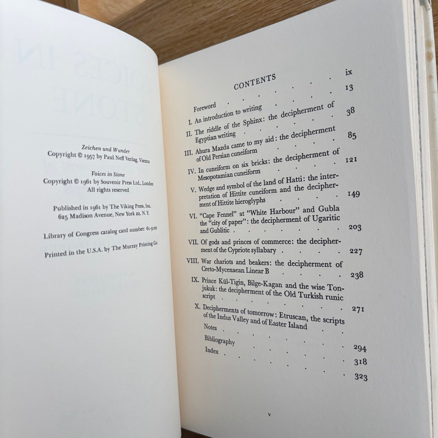 Ernst Doblhofer - Voices in Stone: The Decipherment of Ancient Scripts and Writings - First Edition