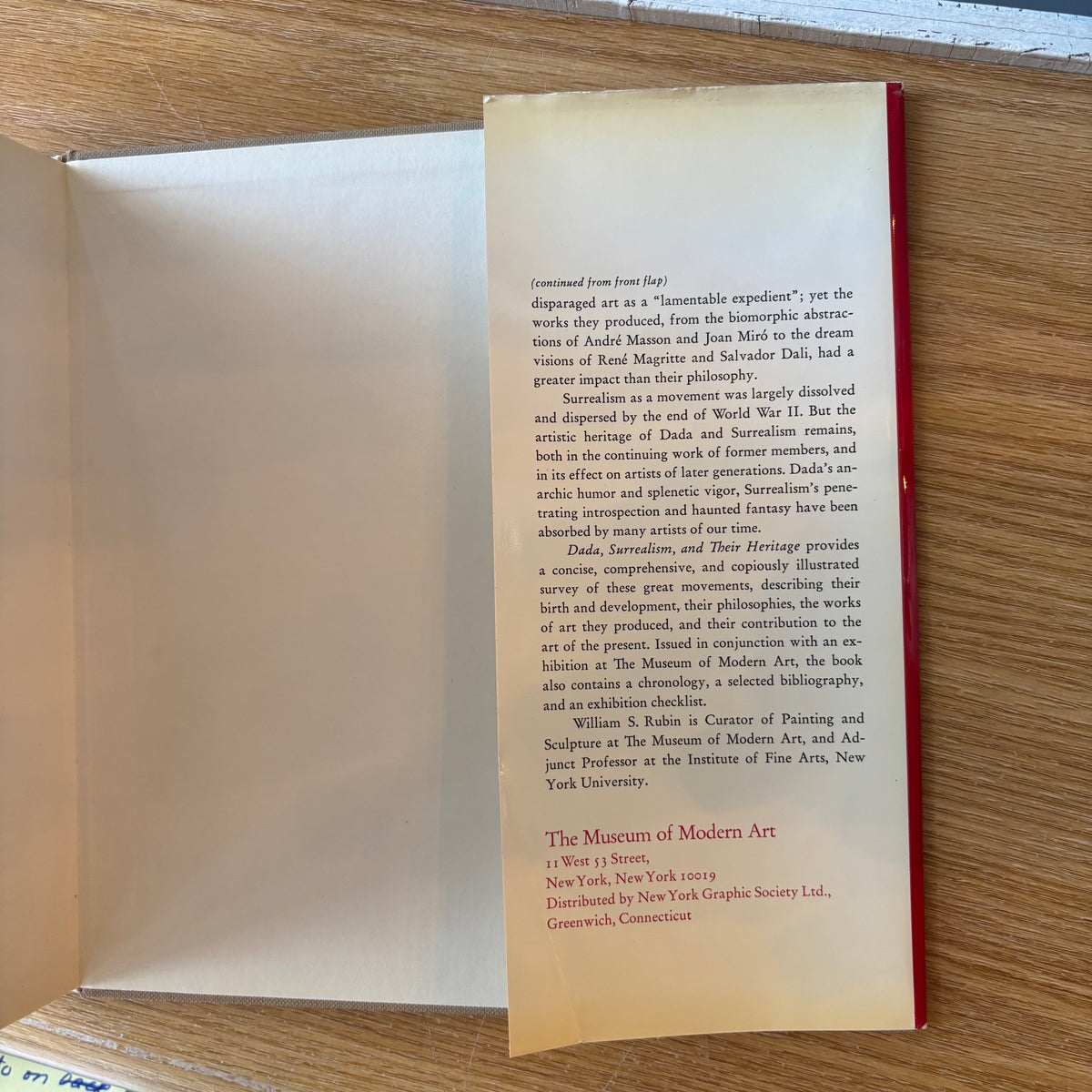 William S. Rubin - Dada, Surrealism, and Their Heritage - First Edition
