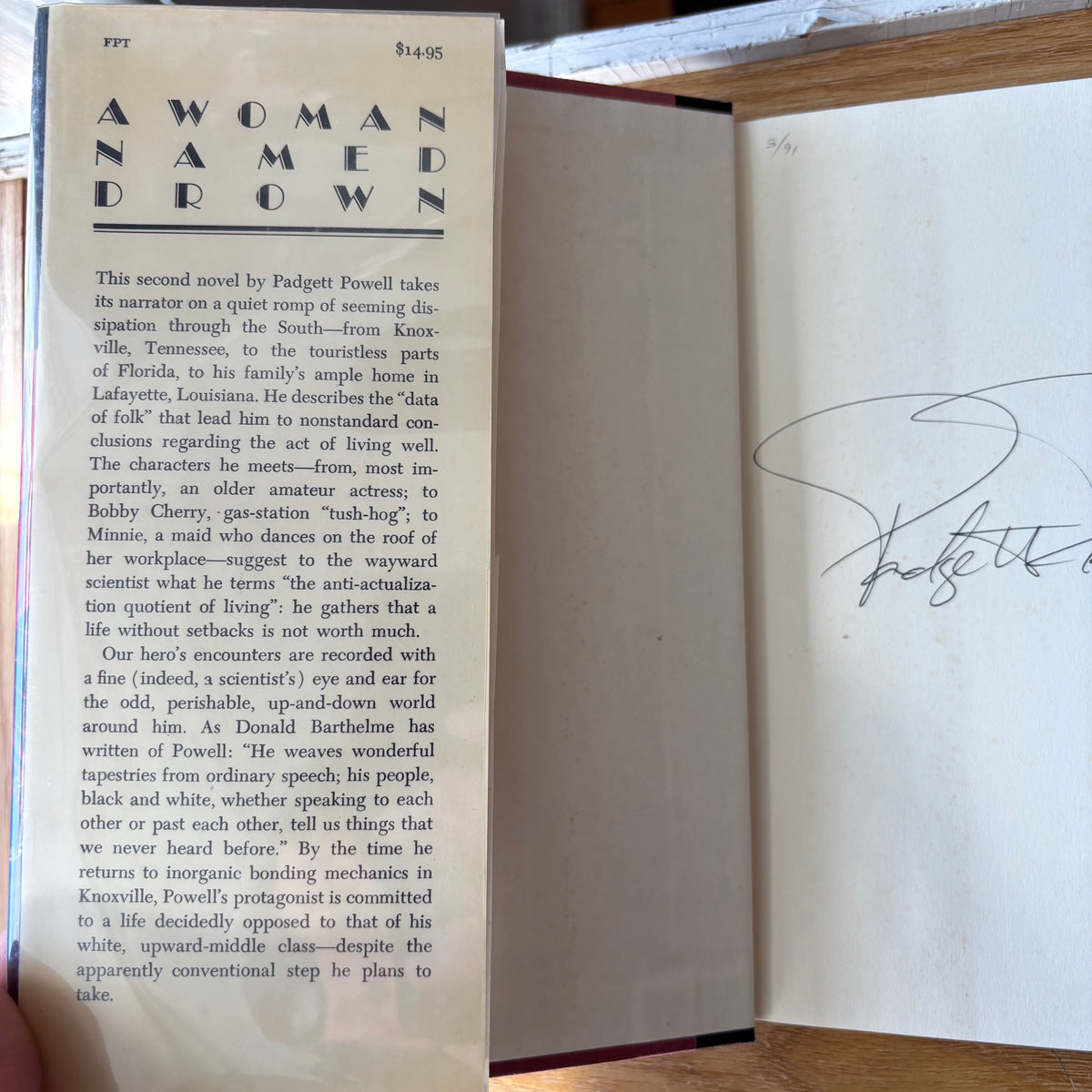 Padgett Powell - A Woman Named Drown - Signed First Edition