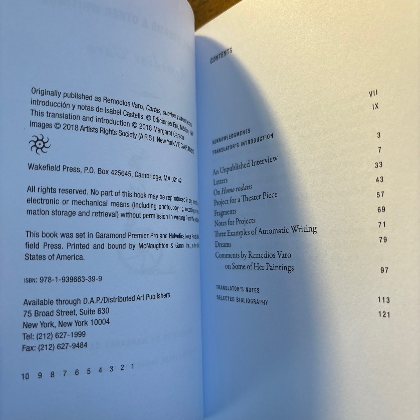 Remedios Varo - Letters, Dreams & Other Writings - First Edition