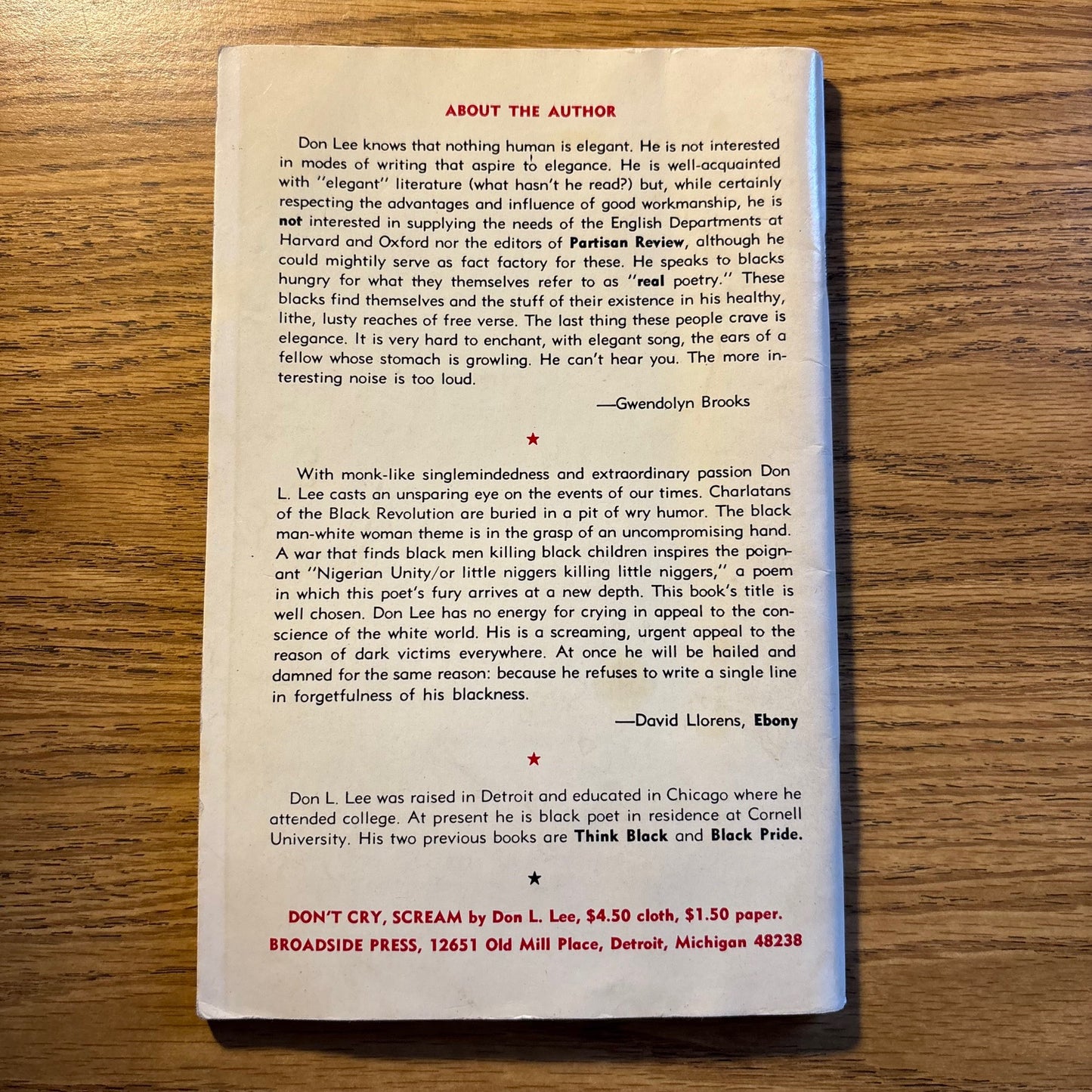 Don L. Lee - Don't Cry, Scream