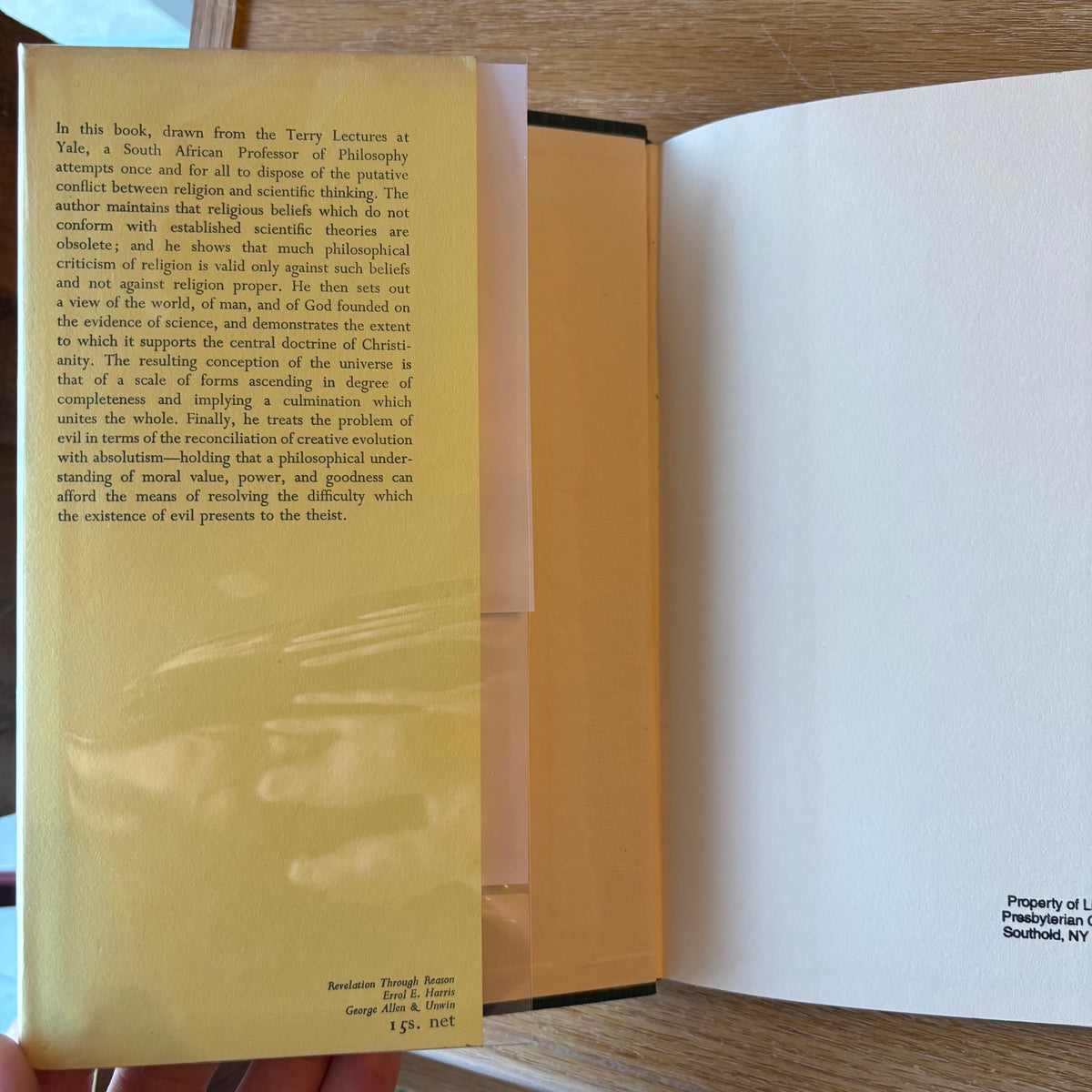 Errol E. Harris - Revelation Through Reason - First Edition
