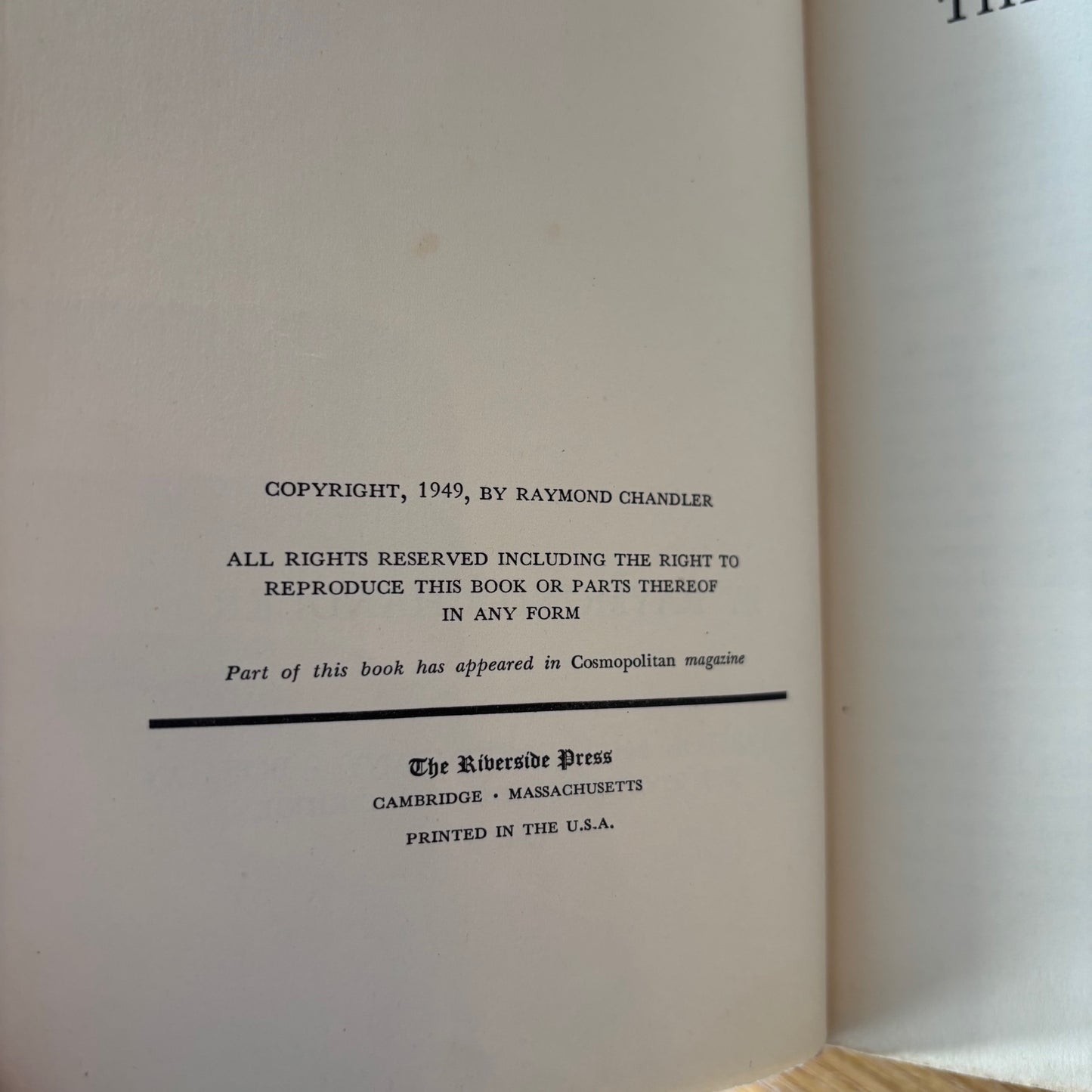Raymond Chandler - The Little Sister - First Edition